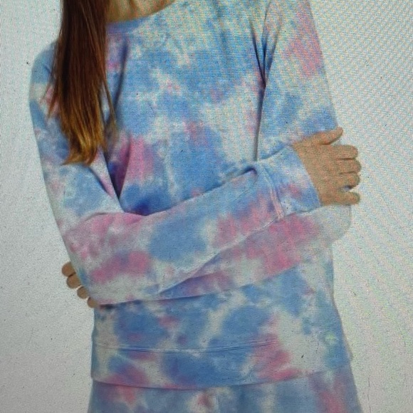 Sanctuary tie dye pink blue ombré modal blend relaxed fit sweater, size S boho - Picture 8 of 16